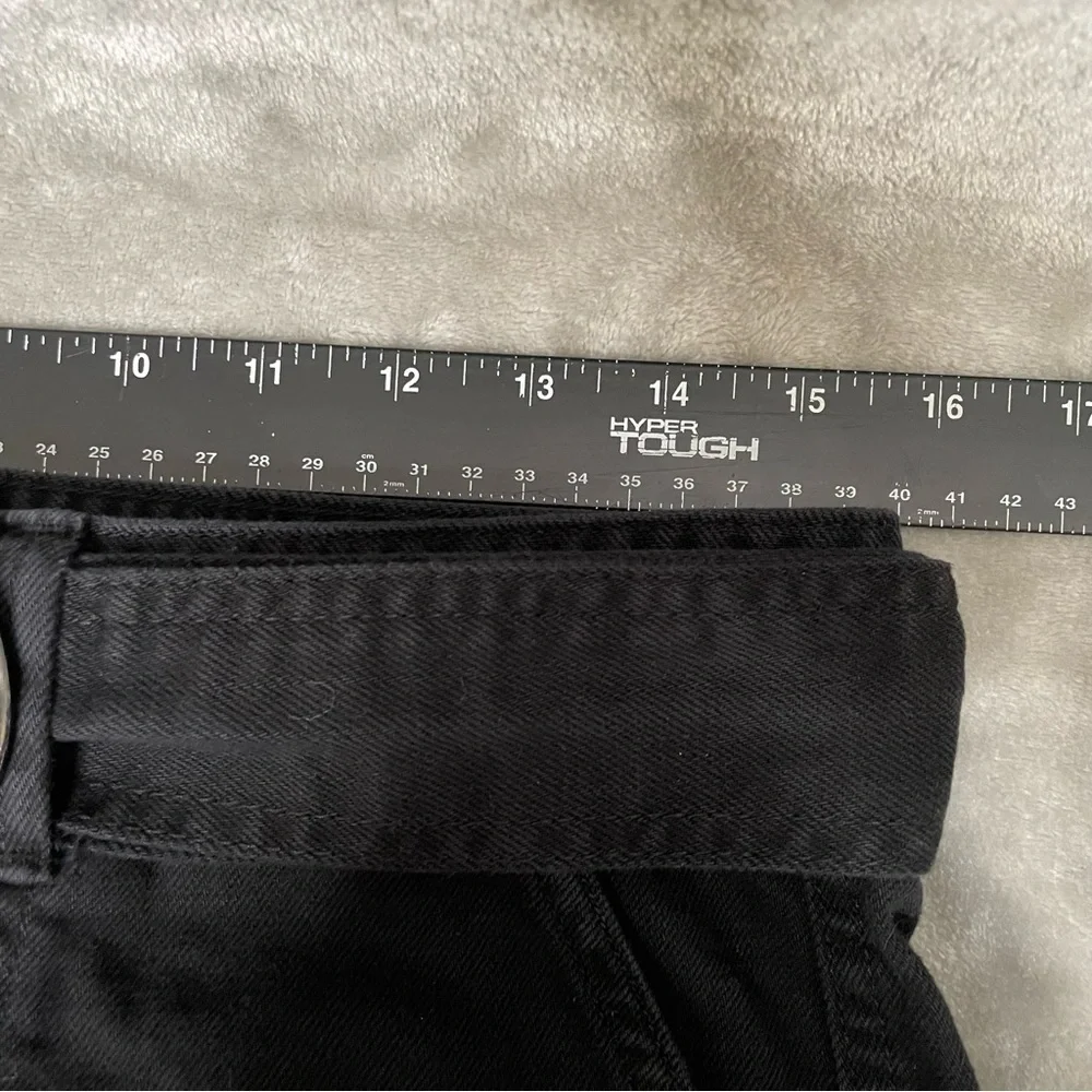 Banana Republic Black High Rise Tapered Cargo Pants Belted Denim Size 6